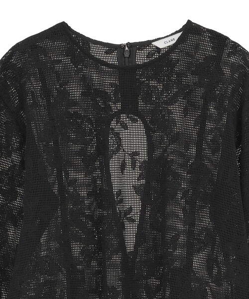 CLANE（クラネ）の「【CLANE/クラネ】BACK DESIGN FLOWER LACE TOPS/バックデザインフラワートップス（シャツ/ブラウス・レディース・ブラック/ホワイト/オレンジ・FREE）」の12枚目の写真
