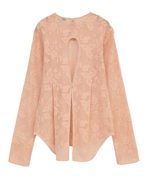 CLANE（クラネ）の「【CLANE/クラネ】BACK DESIGN FLOWER LACE TOPS/バックデザインフラワートップス（シャツ/ブラウス・レディース・ブラック/ホワイト/オレンジ・FREE）」の18枚目の写真