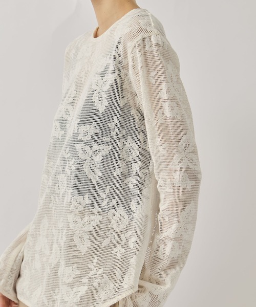 CLANE/クラネ】BACK DESIGN FLOWER LACE TOPS/バックデザインフラワー