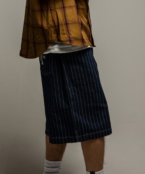 430（フォーサーティ）の「mp14917- ES STRIPE DENIM SHORTS デニムショートパンツ(26-098)（その他パンツ・メンズ・ブラック/インディゴブルー・3/2/1/0）」の3枚目の写真