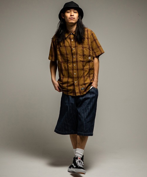 430（フォーサーティ）の「mp14917- ES STRIPE DENIM SHORTS デニムショートパンツ(26-098)（その他パンツ・メンズ・ブラック/インディゴブルー・3/2/1/0）」の6枚目の写真