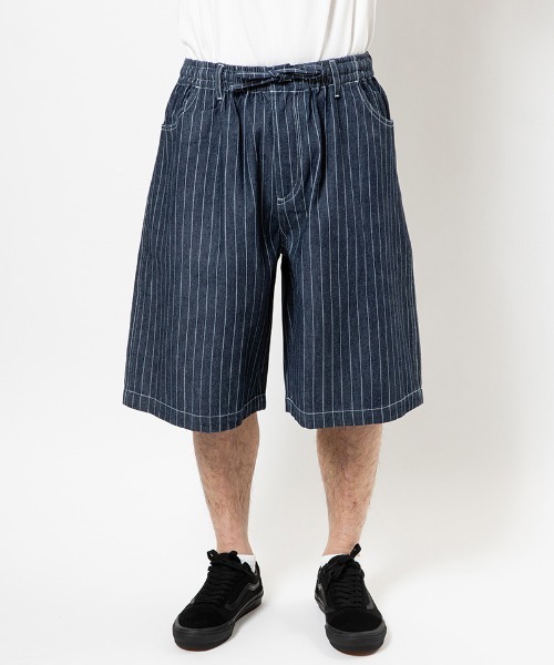 430（フォーサーティ）の「mp14917- ES STRIPE DENIM SHORTS デニムショートパンツ(26-098)（その他パンツ・メンズ・ブラック/インディゴブルー・3/2/1/0）」の7枚目の写真