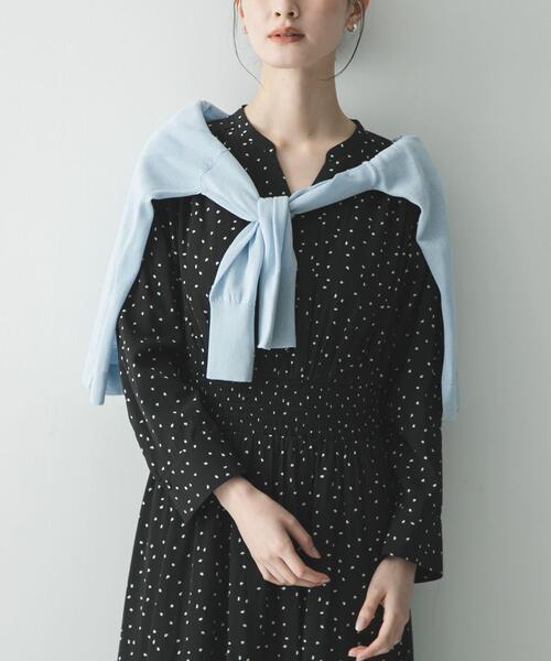 URBAN RESEARCH（アーバンリサーチ）の「ウエストシャーリングドットワンピース（ワンピース・レディース・チャコールグレー/ブラック・FREE）」の19枚目の写真