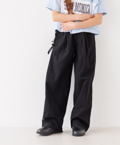 coca(coca)(コカ)の「キッズ アシメレースアップワイドパンツ(その他パンツ・キッズ・ブラック/ラベンダー・150/140/130/120)」の6枚目の写真