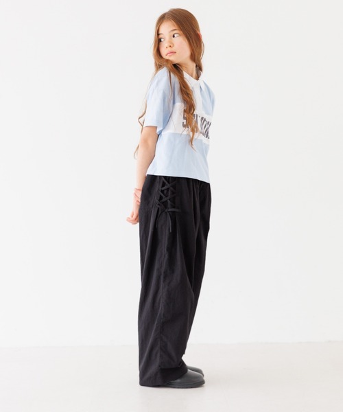coca(coca)(コカ)の「キッズ アシメレースアップワイドパンツ(その他パンツ・キッズ・ブラック/ラベンダー・150/140/130/120)」の7枚目の写真