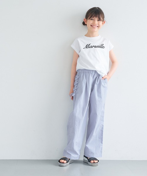 coca(coca)(コカ)の「キッズ アシメレースアップワイドパンツ(その他パンツ・キッズ・ブラック/ラベンダー・150/140/130/120)」の9枚目の写真