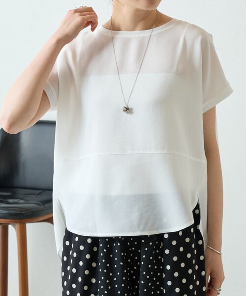 BEARDSLEY(ビアズリー)の「《4/2(木)18:00予約開始》ウシロコクーンブラウス(シャツ/ブラウス・レディース・ホワイト/ブラック・FREE)」の2枚目の写真