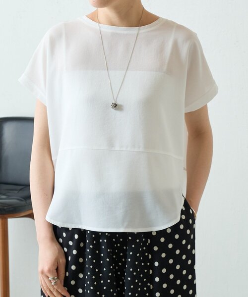 BEARDSLEY(ビアズリー)の「《4/2(木)18:00予約開始》ウシロコクーンブラウス(シャツ/ブラウス・レディース・ホワイト/ブラック・FREE)」の3枚目の写真