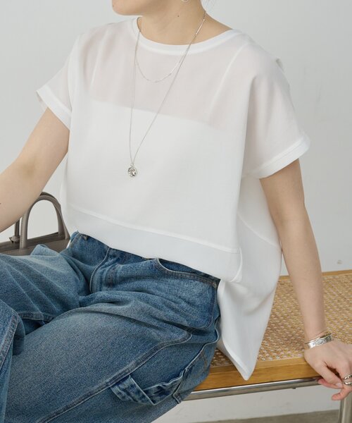 BEARDSLEY(ビアズリー)の「《4/2(木)18:00予約開始》ウシロコクーンブラウス(シャツ/ブラウス・レディース・ホワイト/ブラック・FREE)」の9枚目の写真