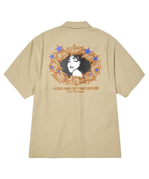 HUF（ハフ）の「FANTASIES WORK SHIRT（シャツ/ブラウス・メンズ・ダークグリーン/タン・S/M/L/XL）」の3枚目の写真