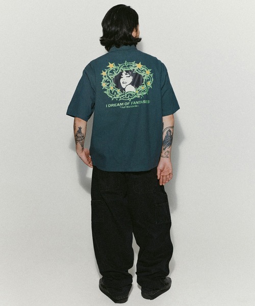 HUF（ハフ）の「FANTASIES WORK SHIRT（シャツ/ブラウス・メンズ・ダークグリーン/タン・S/M/L/XL）」の4枚目の写真