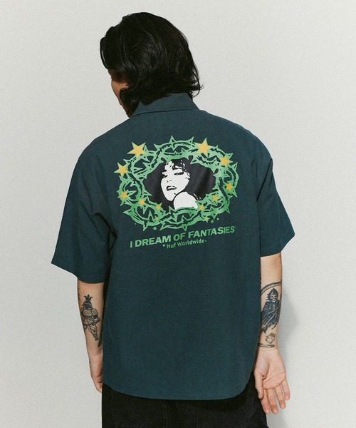 HUF（ハフ）の「FANTASIES WORK SHIRT（シャツ/ブラウス・メンズ・ダークグリーン/タン・S/M/L/XL）」の6枚目の写真