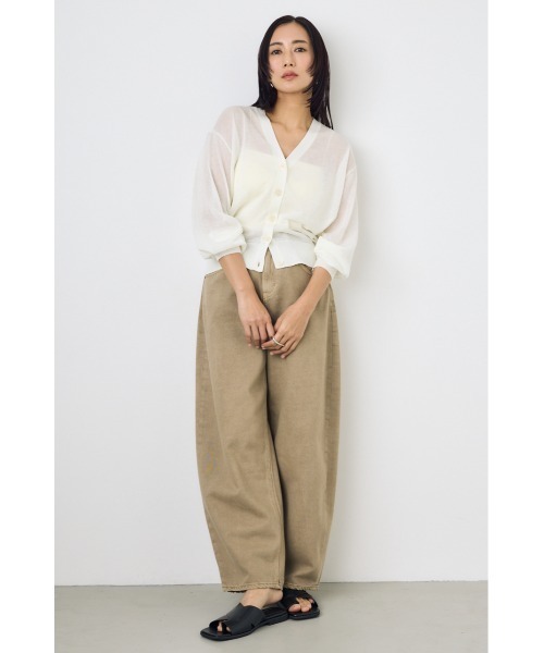 AZUL by moussy(アズールバイマウジー)の「シアーニットカーディガン(カーディガン/ボレロ・レディース・オフホワイト/ブラック/ネイビー/ベージュ/ライム・MEDIUM/SMALL)」の11枚目の写真