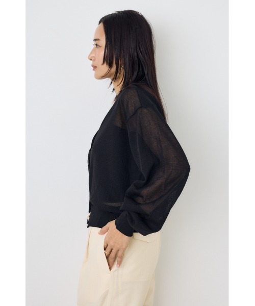 AZUL by moussy(アズールバイマウジー)の「シアーニットカーディガン(カーディガン/ボレロ・レディース・オフホワイト/ブラック/ネイビー/ベージュ/ライム・MEDIUM/SMALL)」の19枚目の写真