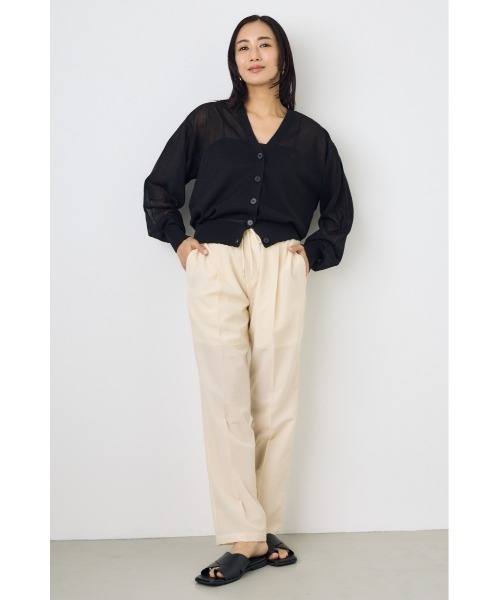 AZUL by moussy(アズールバイマウジー)の「シアーニットカーディガン(カーディガン/ボレロ・レディース・オフホワイト/ブラック/ネイビー/ベージュ/ライム・MEDIUM/SMALL)」の21枚目の写真