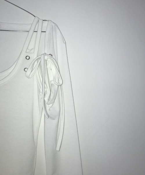 THEAIRTOWN(ジエアタウン)の「popo eyelet set(Tシャツ/カットソー・レディース・ブラック/ホワイト/ベージュ・FREE)」の22枚目の写真