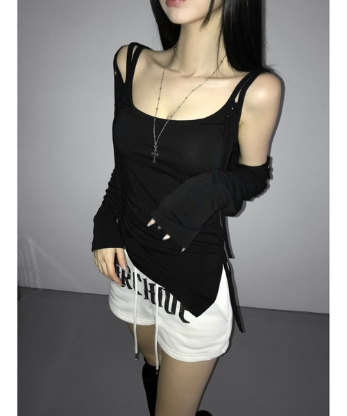 THEAIRTOWN(ジエアタウン)の「popo eyelet set(Tシャツ/カットソー・レディース・ブラック/ホワイト/ベージュ・FREE)」の7枚目の写真