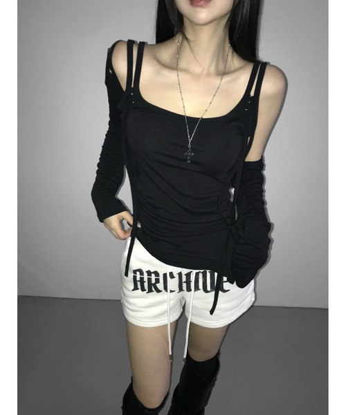THEAIRTOWN(ジエアタウン)の「popo eyelet set(Tシャツ/カットソー・レディース・ブラック/ホワイト/ベージュ・FREE)」の8枚目の写真