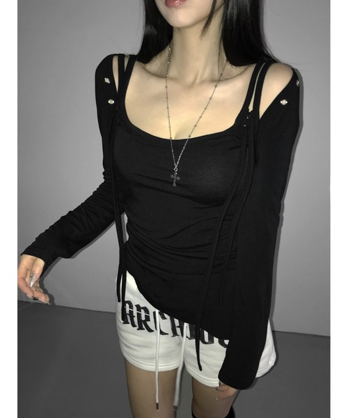 THEAIRTOWN(ジエアタウン)の「popo eyelet set(Tシャツ/カットソー・レディース・ブラック/ホワイト/ベージュ・FREE)」の10枚目の写真