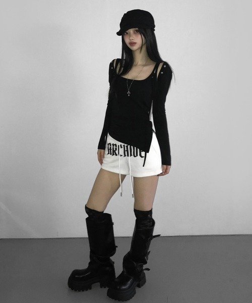 THEAIRTOWN(ジエアタウン)の「popo eyelet set(Tシャツ/カットソー・レディース・ブラック/ホワイト/ベージュ・FREE)」の12枚目の写真