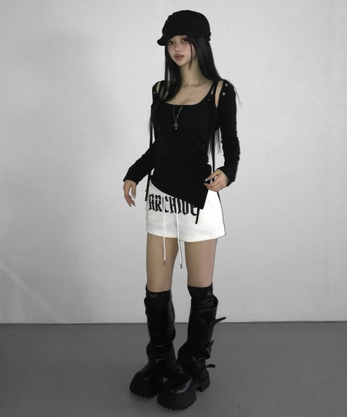 THEAIRTOWN(ジエアタウン)の「popo eyelet set(Tシャツ/カットソー・レディース・ブラック/ホワイト/ベージュ・FREE)」の11枚目の写真