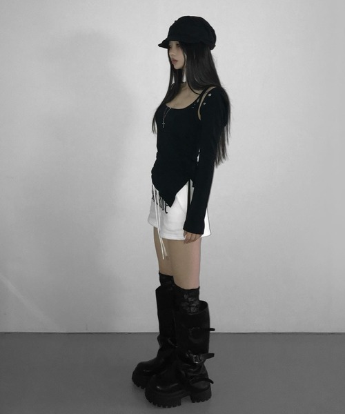 THEAIRTOWN(ジエアタウン)の「popo eyelet set(Tシャツ/カットソー・レディース・ブラック/ホワイト/ベージュ・FREE)」の14枚目の写真