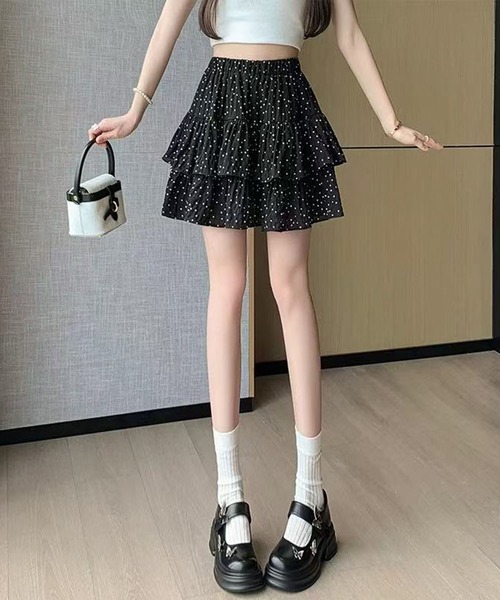 AsheKsha(アシクシャ)の「ケーキスカート(スカート・レディース・ブラック/ベージュ・M)」の15枚目の写真