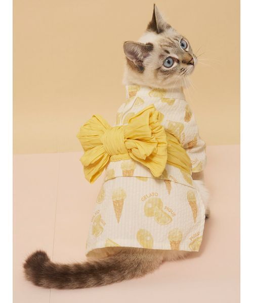 gelato pique(ジェラートピケ)の「【CAT&DOG】浴衣(ペットウェア・レディース・ブルー/イエロー/ライム/ピンク・S/M/L)」の15枚目の写真