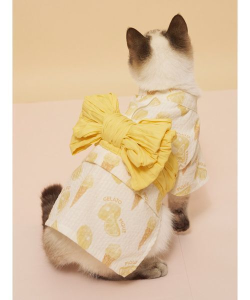 gelato pique(ジェラートピケ)の「【CAT&DOG】浴衣(ペットウェア・レディース・ブルー/イエロー/ライム/ピンク・S/M/L)」の16枚目の写真
