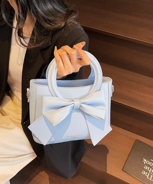 center i(センターアイ)の「2WAYリボンハンドバッグ(ハンドバッグ・レディース・ブラック/ピンク/ブルー/オフホワイト・FREE)」の11枚目の写真