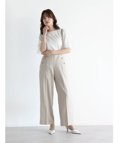 fifth(フィフス)の「前後2wayファスナー付きフレアスリーブトップス(Tシャツ/カットソー・レディース・ネイビー/ホワイト・M)」の7枚目の写真