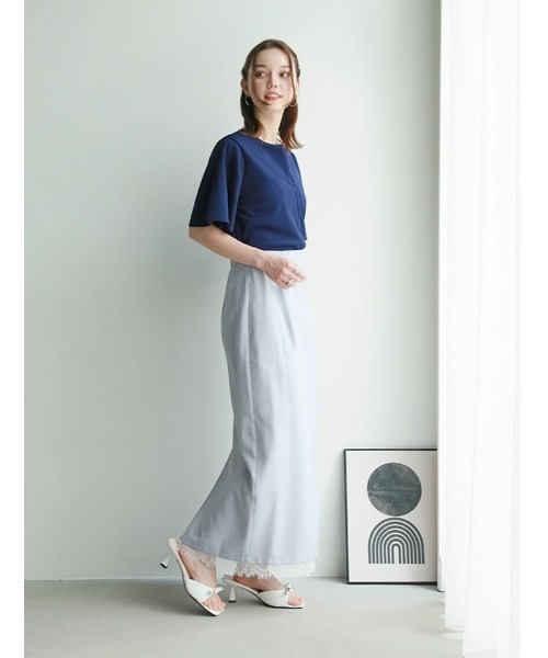 fifth(フィフス)の「前後2wayファスナー付きフレアスリーブトップス(Tシャツ/カットソー・レディース・ネイビー/ホワイト・M)」の14枚目の写真