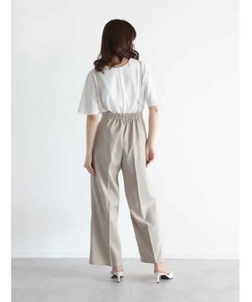 fifth(フィフス)の「前後2wayファスナー付きフレアスリーブトップス(Tシャツ/カットソー・レディース・ネイビー/ホワイト・M)」の9枚目の写真