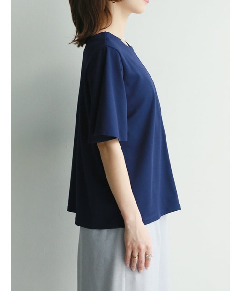 fifth(フィフス)の「前後2wayファスナー付きフレアスリーブトップス(Tシャツ/カットソー・レディース・ネイビー/ホワイト・M)」の17枚目の写真