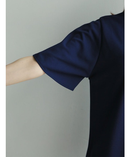fifth(フィフス)の「前後2wayファスナー付きフレアスリーブトップス(Tシャツ/カットソー・レディース・ネイビー/ホワイト・M)」の21枚目の写真