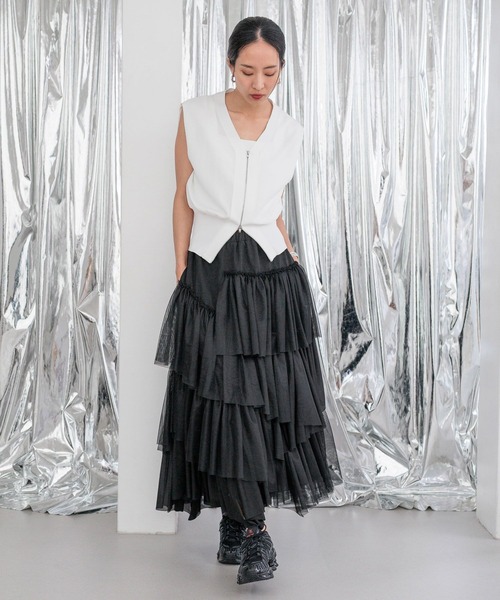 HEREIAM(ヘレイアム)の「【HEREIAM】接触冷感&マシーンウォッシャブル/ノースリZIP VEST(ベスト・レディース・ホワイト/ブラック/ブルー・FREE)」の6枚目の写真