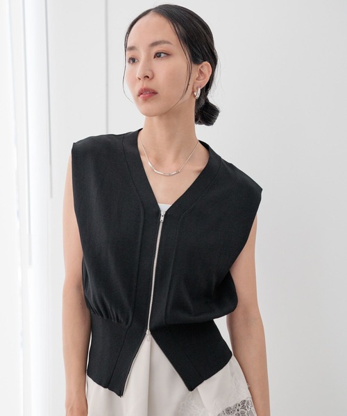 HEREIAM(ヘレイアム)の「【HEREIAM】接触冷感&マシーンウォッシャブル/ノースリZIP VEST(ベスト・レディース・ホワイト/ブラック/ブルー・FREE)」の12枚目の写真