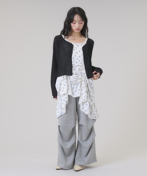 apres jour mignon(アプレジュールミニョン)の「シアーカットカーディガン(カーディガン/ボレロ・レディース・ブラウン/杢グレー/ブラック/アイボリー/ブラウン系その他/ネイビー/グリーン・LARGE/フリー)」の19枚目の写真