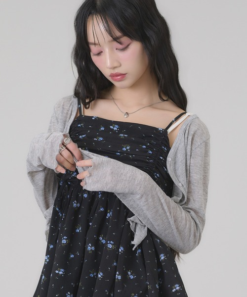 apres jour mignon(アプレジュールミニョン)の「シアーカットカーディガン(カーディガン/ボレロ・レディース・ブラウン/杢グレー/ブラック/アイボリー/ブラウン系その他/ネイビー/グリーン・LARGE/フリー)」の22枚目の写真