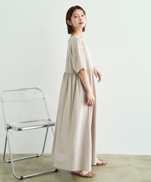 セール】【汗染み防止加工】 前後2way カットワンピース【587185
