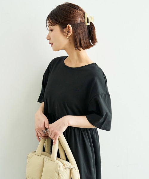 mil(ミル)の「【汗染み防止加工】 前後2way カットワンピース【587185】(ワンピース・レディース・チャコールグレー/グレイッシュベージュ/ブラック・S/XS)」の19枚目の写真