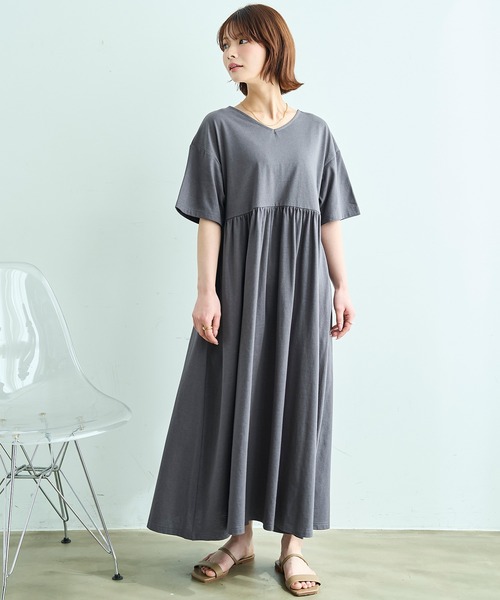 mil(ミル)の「【汗染み防止加工】 前後2way カットワンピース【587185】(ワンピース・レディース・チャコールグレー/グレイッシュベージュ/ブラック・S/XS)」の21枚目の写真