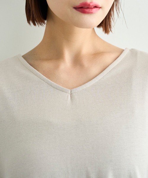 mil(ミル)の「【汗染み防止加工】 前後2way カットワンピース【587185】(ワンピース・レディース・チャコールグレー/グレイッシュベージュ/ブラック・S/XS)」の12枚目の写真