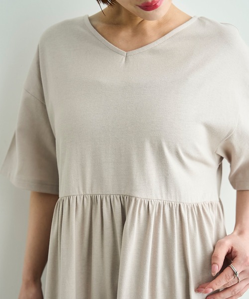 mil(ミル)の「【汗染み防止加工】 前後2way カットワンピース【587185】(ワンピース・レディース・チャコールグレー/グレイッシュベージュ/ブラック・S/XS)」の13枚目の写真