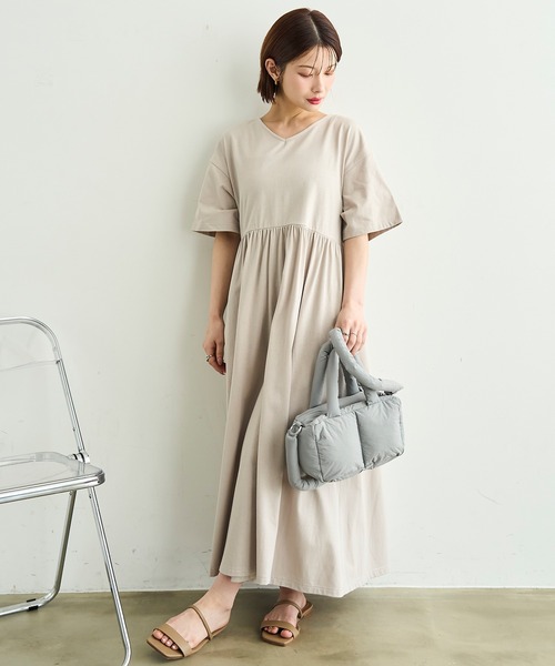 mil(ミル)の「【汗染み防止加工】 前後2way カットワンピース【587185】(ワンピース・レディース・チャコールグレー/グレイッシュベージュ/ブラック・S/XS)」の11枚目の写真