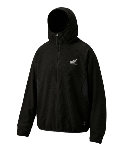H-Tech Light Weight Waffle Hoodie Zip-Up Black