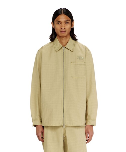 DIESEL（ディーゼル）の「メンズ ジップアップシャツ S-ALIAS-ZIP（シャツ/ブラウス・メンズ・ベージュ・44/50/48/52/46）」の4枚目の写真