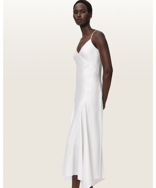 ALLSAINTS（オールセインツ）の「AVA SLEEVELESS SATIN MIDI DRESS | AVA ノースリーブ サテン ミディ ドレス・ワンピース（ワンピース・レディース・ホワイト・XS/M/S）」の3枚目の写真