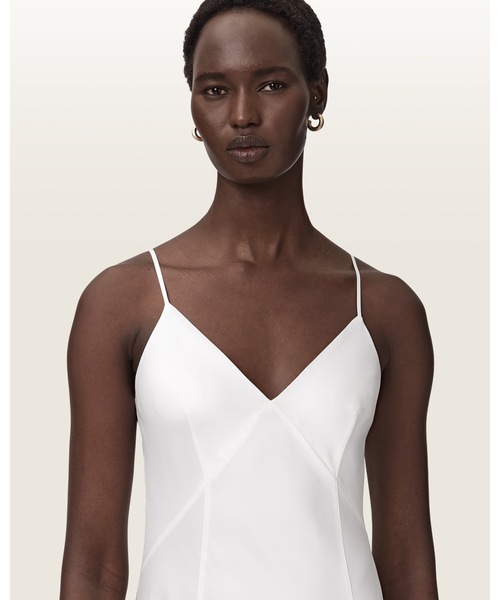 ALLSAINTS（オールセインツ）の「AVA SLEEVELESS SATIN MIDI DRESS | AVA ノースリーブ サテン ミディ ドレス・ワンピース（ワンピース・レディース・ホワイト・XS/M/S）」の7枚目の写真