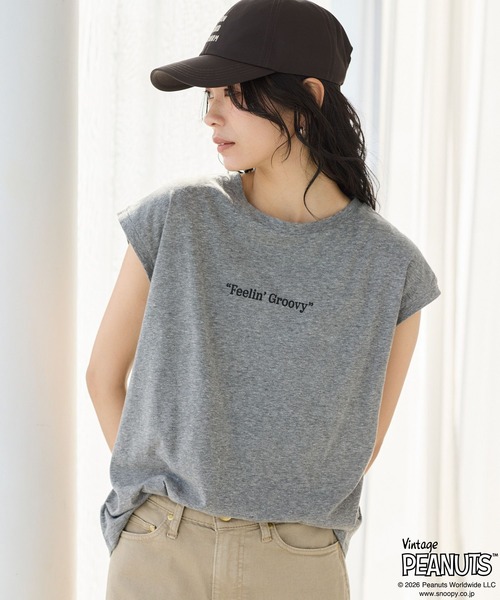 Vintage PEANUTS（ビンテージピーナッツ）の「BARNYARDSTORM / スヌーピー / ノースリプリントT（Tシャツ/カットソー・レディース・ホワイト/グレー・FREE）」の14枚目の写真